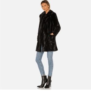 Jack By Steve Madden Shear Factor Faux Fur Coat in Black